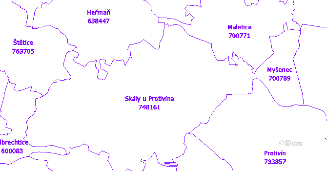 Katastrální mapa Skály