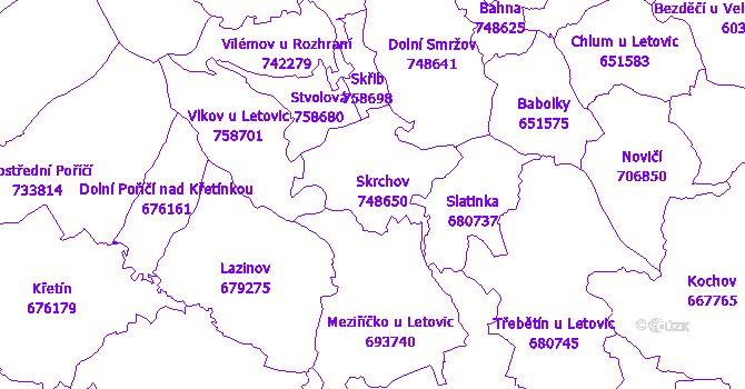 Katastrální mapa Skrchov