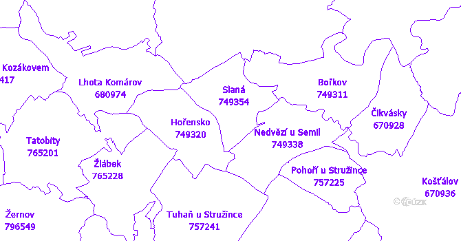 Katastrální mapa Slaná