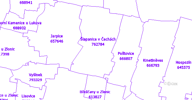 Katastrální mapa Šlapanice