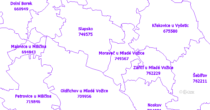 Katastrální mapa Slapsko