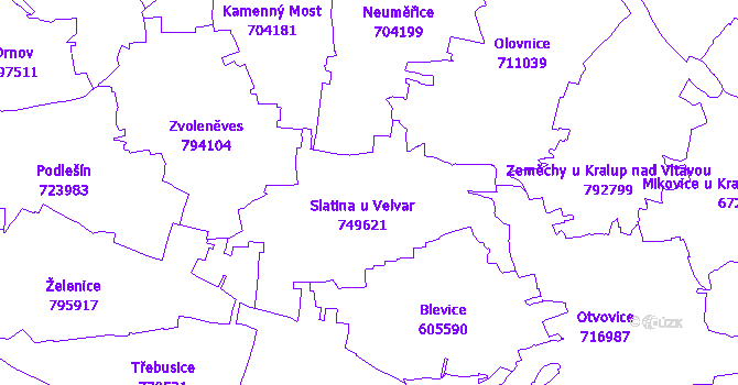Katastrální mapa Slatina