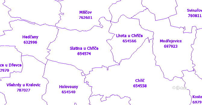 Katastrální mapa Slatina