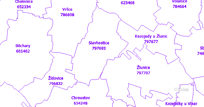 Katastrální mapa Slavhostice