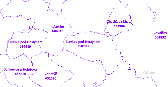 Katastrální mapa Slavkov pod Hostýnem