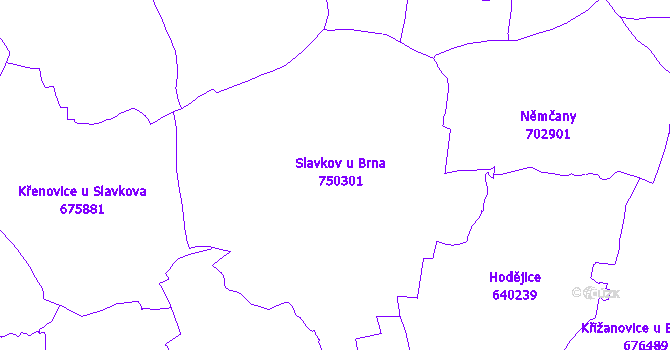 Katastrální mapa Slavkov u Brna