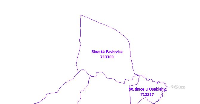 Katastrální mapa Slezské Pavlovice