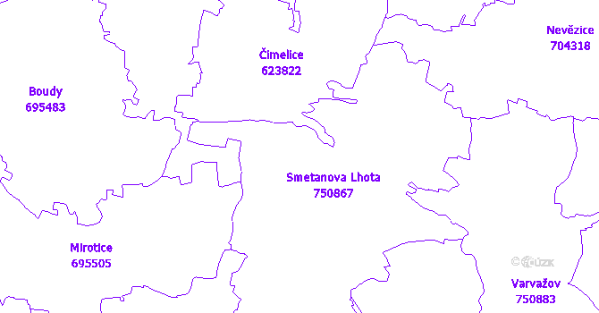 Katastrální mapa Smetanova Lhota
