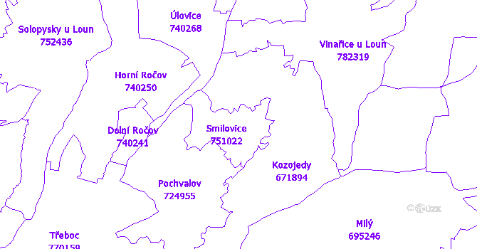 Katastrální mapa Smilovice