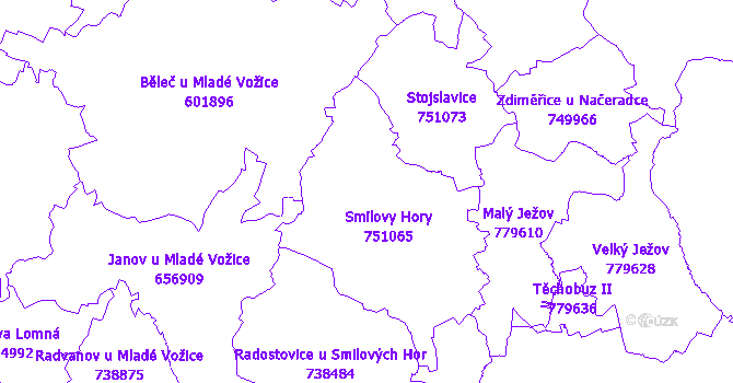 Katastrální mapa Smilovy Hory
