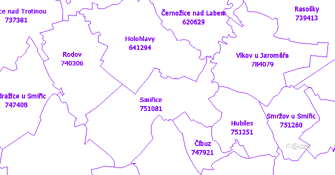 Katastrální mapa Smiřice