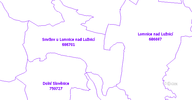 Katastrální mapa Smržov