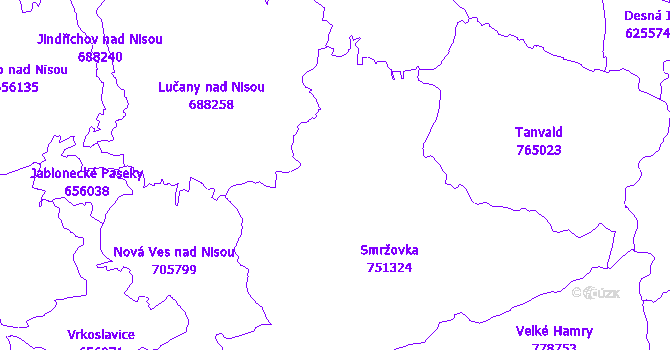 Katastrální mapa Smržovka