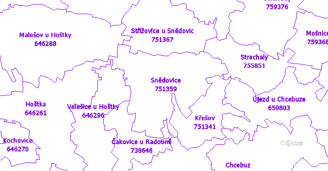 Katastrální mapa Snědovice