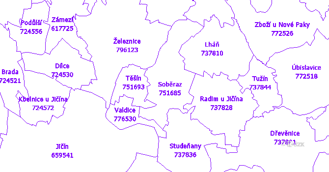 Katastrální mapa Soběraz