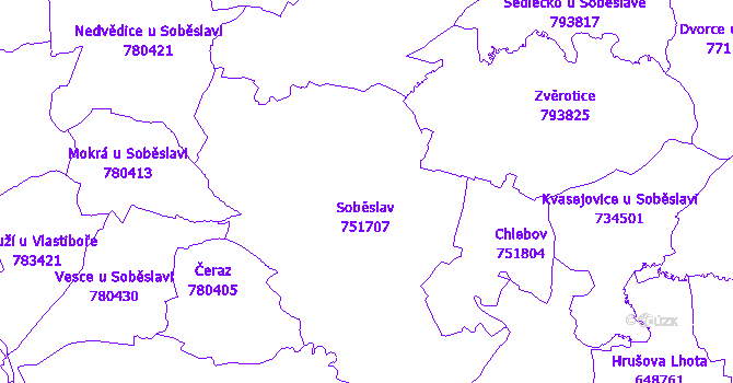Katastrální mapa Soběslav