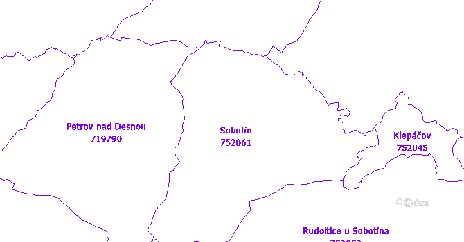 Katastrální mapa Sobotín