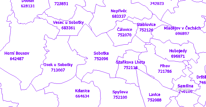 Katastrální mapa Sobotka