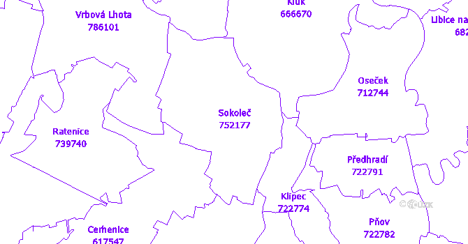 Katastrální mapa Sokoleč