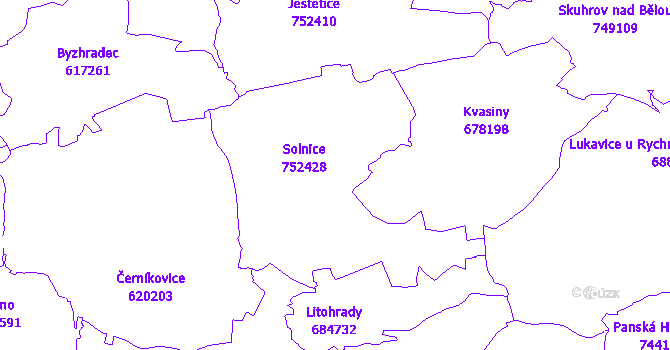 Katastrální mapa Solnice
