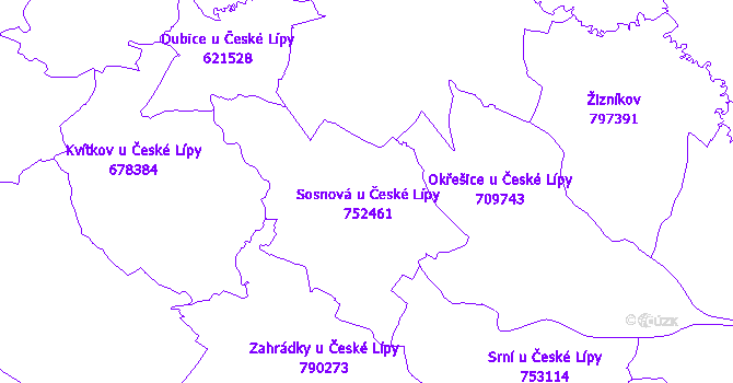 Katastrální mapa Sosnová