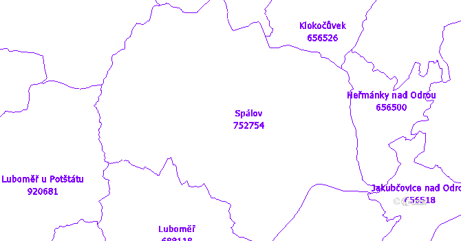 Katastrální mapa Spálov