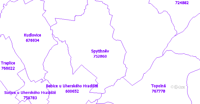 Katastrální mapa Spytihněv