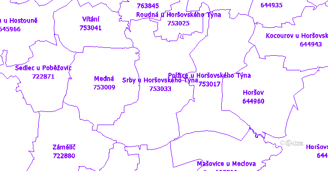 Katastrální mapa Srby