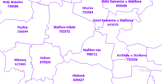 Katastrální mapa Staňkov