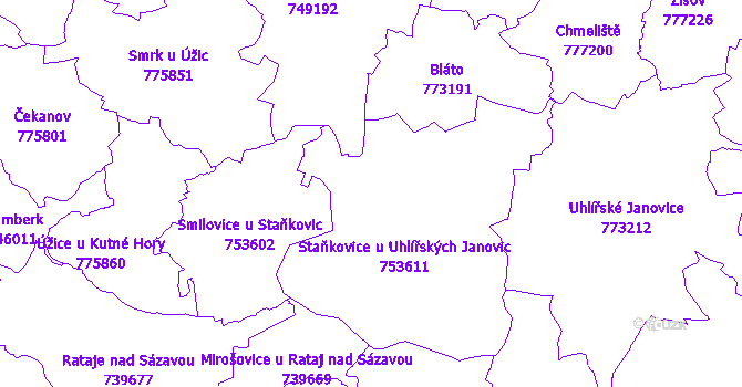 Katastrální mapa Staňkovice