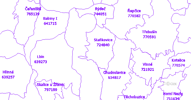 Katastrální mapa Staňkovice