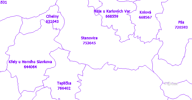 Katastrální mapa Stanovice