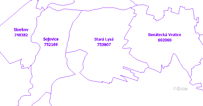 Katastrální mapa Stará Lysá