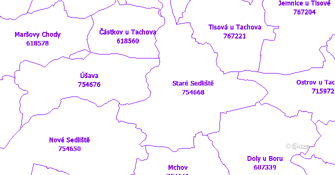 Katastrální mapa Staré Sedliště