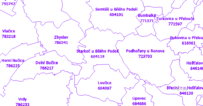 Katastrální mapa Starkoč
