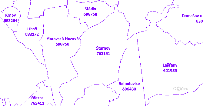Katastrální mapa Štarnov
