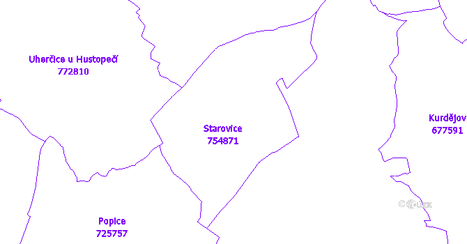 Katastrální mapa Starovice