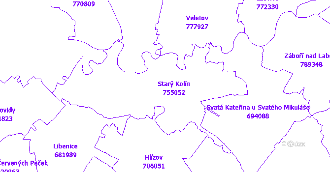 Katastrální mapa Starý Kolín
