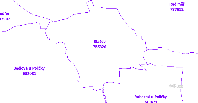 Katastrální mapa Stašov