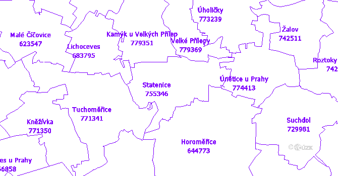Katastrální mapa Statenice
