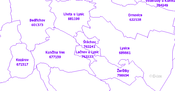 Katastrální mapa Štěchov