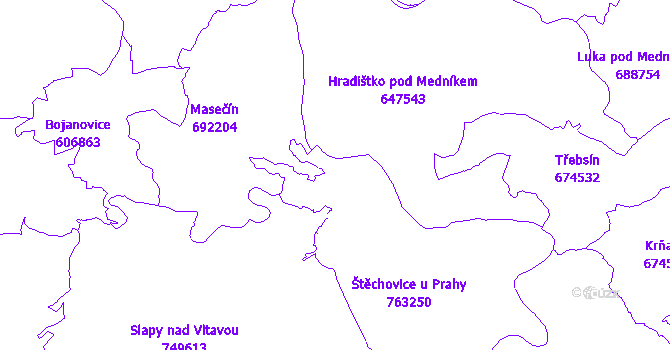 Katastrální mapa Štěchovice