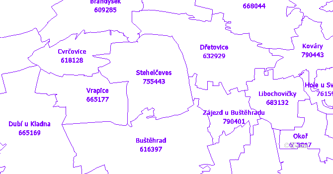 Katastrální mapa Stehelčeves