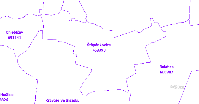 Katastrální mapa Štěpánkovice