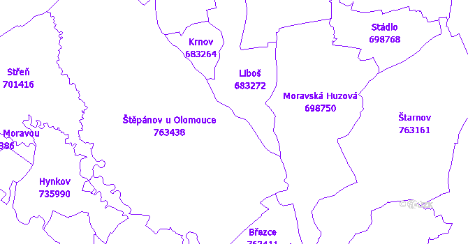 Katastrální mapa Štěpánov