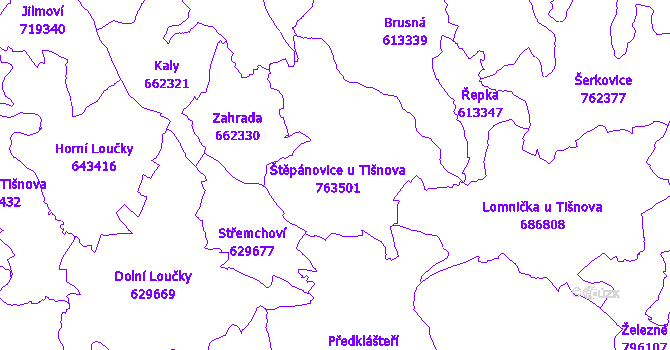 Katastrální mapa Štěpánovice