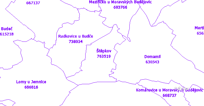 Katastrální mapa Štěpkov