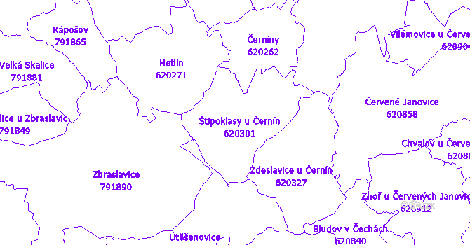 Katastrální mapa Štipoklasy