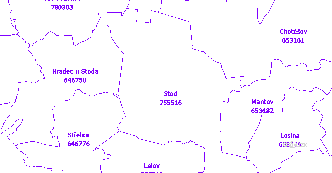 Katastrální mapa Stod