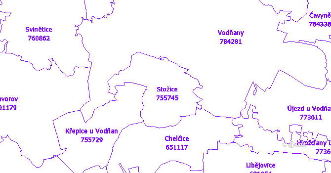 Katastrální mapa Stožice